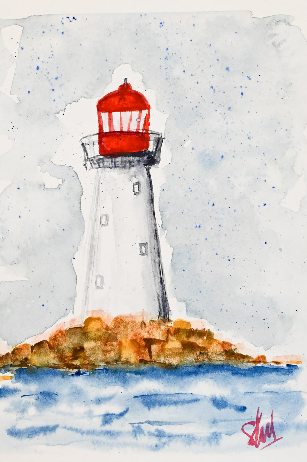 Lighthouse in the sea