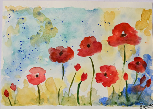 Poppies in the wind